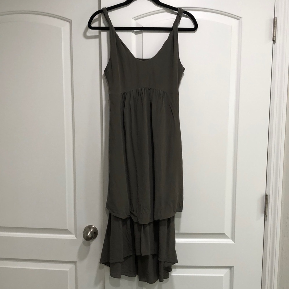 100% silk sleeveless maxi dress w/ layered look